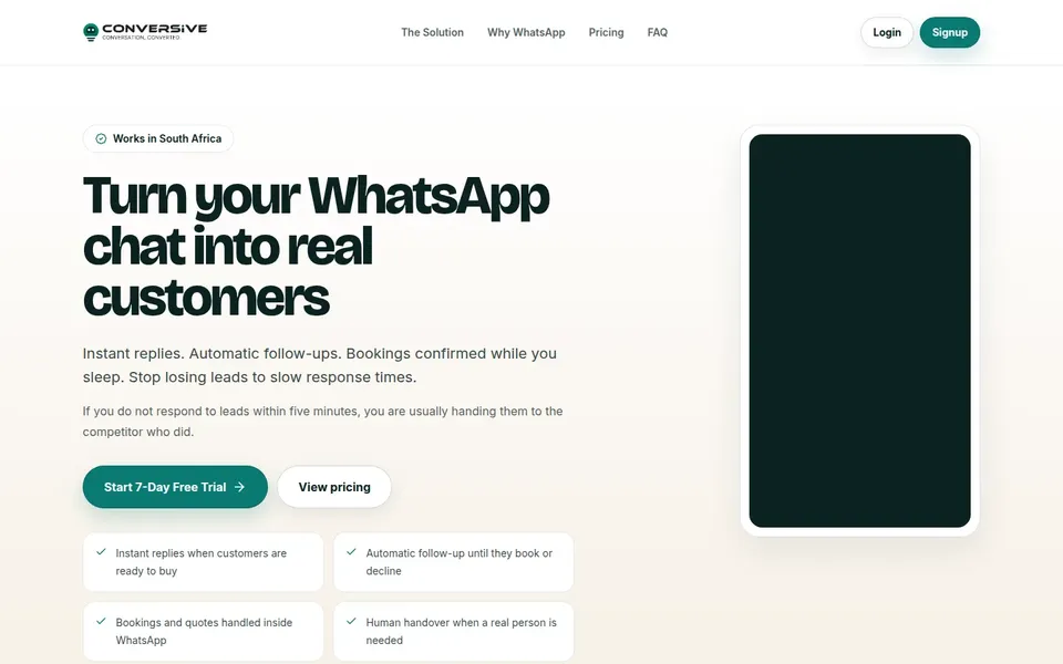 Conversive website home page